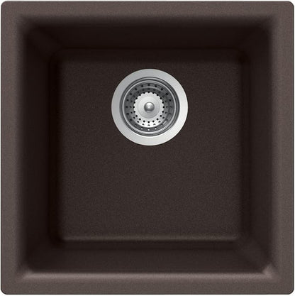 Houzer Quartztone Mocha Granite Composite Kitchen Bar Sink: 16 Inch Dual Mount Single Bowl Sink, Durable & Versatile, Essential for Home & Apartment: E-100 MOCHA