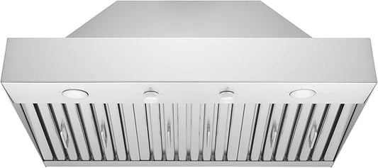 Hauslane Range Hood Insert 30 Inch,Stainless Steel Built-In Range Hood with 3-SPEED Dual Control Knobs,Dishwasher-safe baffle filters,GU10 LED bulbs,6" Round Duct for Vented or Ductless