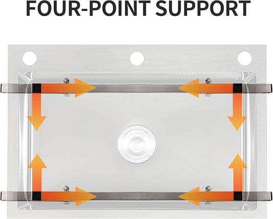 CPT-4pro Upgrade Undermount Sink Brackets Stainless Steel Adjustable Supports with 4 Anti-bulging Kit for Heavy Duty Undermount Kitchen Sink (47"-63"(119-160cm))