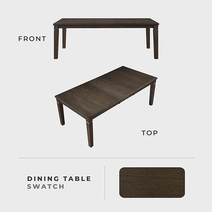 Lexicon Modern Dining Table, Expandable Wooden Kitchen Table with Removable Leaf, Space Saving, Seats for 4-6 People, for Home, Dining Room, 66 Inch-84 Inch, Dark Espresso