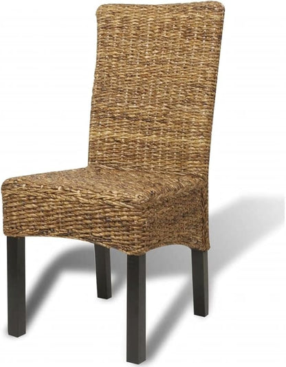 4 Piece Handmade Manila Abaca Dining Chairs Solid Mango Wood 18.5 in Wide Seat 38.2 in Tall Modern Farmhouse Accent Seating for Dining Room Kitchen Living Room