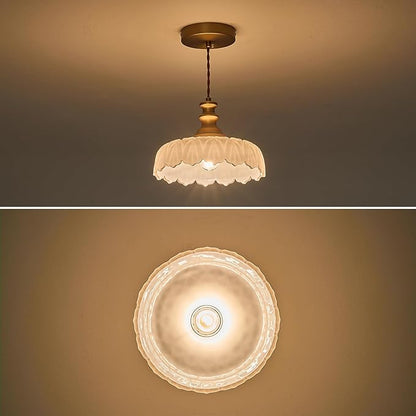 HDDFL Vintage Pendant Lights Fixture Modern Pendant Lighting Fixtures Hanging Lamp for Kitchen Island Bedroom Living Room Hallway White and Brass