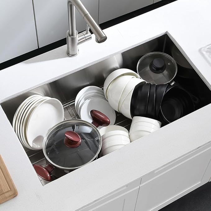 32 Stainless Steel Kitchen Sink Undermount, Dorzom 32" x 17" x 9" Stainless Steel Single Bowl 18 Gauge Under Mount Kitchen Sink
