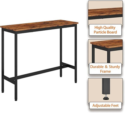 Bar Table Set for 2 with 2 PU Upholstered Stools, Pub Bistro Dinning Table and Stools with Backrest, Counter Height Bar Table Set for Apartment, Kitchen, Small Space