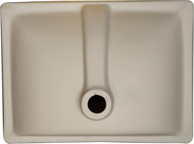 MSI 20.375” (L) x 15.125” (W) x 7.625” (H) Rectangle Porcelain Ceramic Undermount Bathroom Vanity Vessel Sink, White