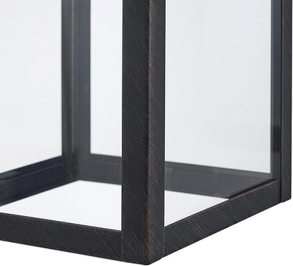 Globe Electric 44837 1-Light Outdoor Indoor Wall Sconce, Brushed Dark Bronze, Clear Glass Shade, Back Porch Lights, Front Patio, Garage Fixture, Exterior Lighting for House