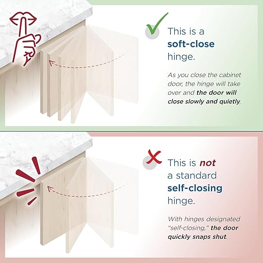 Amerock 2 Pack 1-1/4 inch Overlay Soft-Closing Compact Concealed Hinge for Face Frame Cabinet, 105-degree Opening Angle with 3-Way adjustability