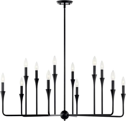 Kichler Alvaro 12-Light Multi-Tier Chandelier, Soft Modern Light in Black, for Foyer, Great or Living Room or Large Dining Room (20" x 39.75"), 52692BK