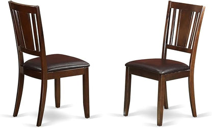 HomeStock 7 Piece Dining Table Set Consist of a Rectangle Dining Room Table and 6 Faux Leather Seat Chairs, 36x60 Inch, Mahogany