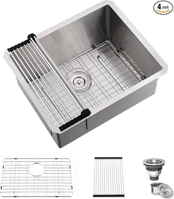 Stainless Steel Laundry Sink Undermount-Hovheir 21x18x12 Stainless Steel Utility Sink Undermount Sink 16 Gauge Single Bowl Deep Laundry Room Kitchen Sink