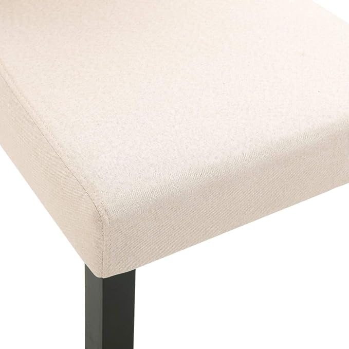 Cream Tufted Dining Chairs Set of 2 Modern Farmhouse Kitchen Furniture Solid Rubber Wood Frame Matte Finish 18.1" Leg 15.7" Seat Depth for Dining Room Living Room Corridor Bedroom