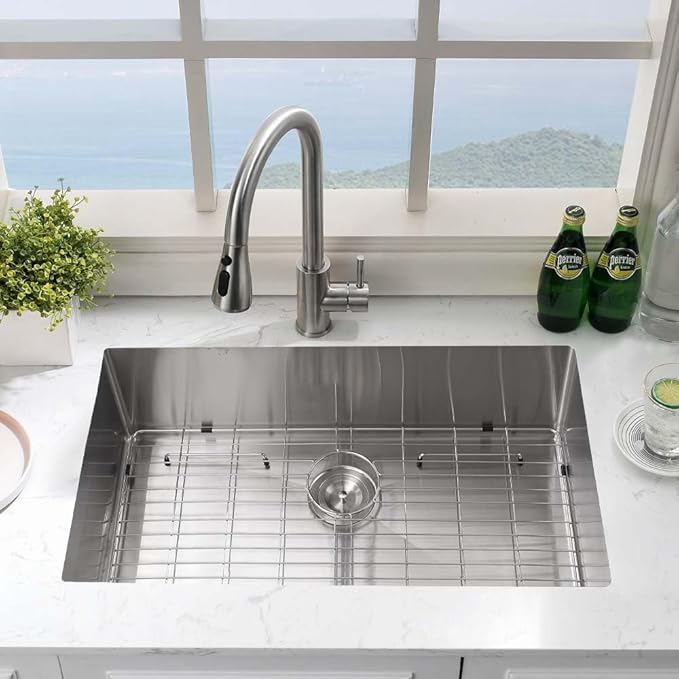 28 Inch Undermount Kitchen Sink Stainless Steel -Hovheir 28x19 Stainless Steel Undermount Kitchen Sink 16 Gauge Deep Single Bowl Under Mount Sinks with Drain