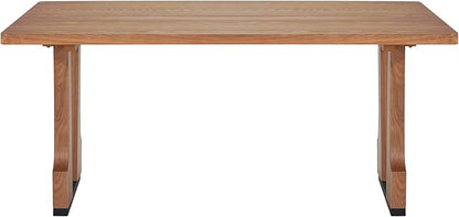 63" Scratch-Resistant Island Tables, Rustic Dining Table with Pedestal Base, Mid Century Dining Table for Kitchens & Apartments, Natural