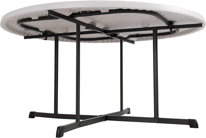 Lifetime 80806 Commercial Round Fold-in-Half Table, 60-Inch, Almond