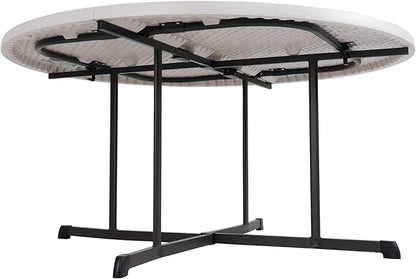 Lifetime 80806 Commercial Round Fold-in-Half Table, 60-Inch, Almond