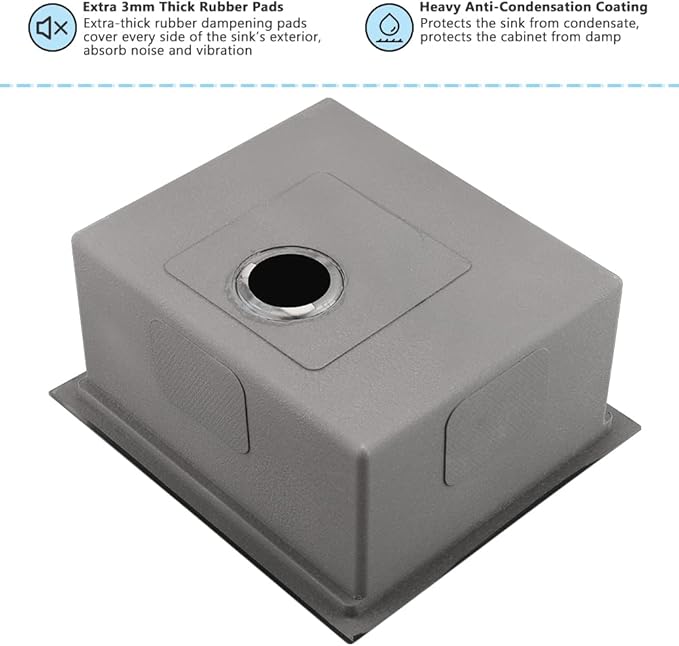 21 Inch Bar Sink Undermount-VASOYO 21x17 Inch Undermount Kitchen Sink Workstation Wet Bar Prep 16 Gauge Stainless Steel Single Bowl Under Mount Rv Sinks with Cutting Board
