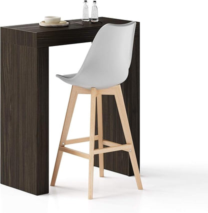 Mobili Fiver, Evolution High Table 35.4 x 15.7 in, Dark Walnut, Made in Italy