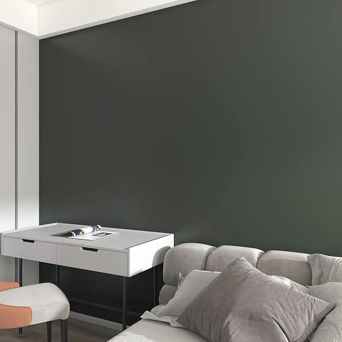 Decotalk 24x200 Inch Solid Color Waterproof Contact Paper Kitchen Cabinet Contact Paper Dark Green Wallpaper Adhesive Cabinet Vinyl Wrap Dark Green Wallpaper Stick and Peel Wall Cover Wrap