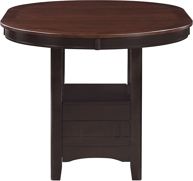 Coaster Home Furnishings - LAVON - 5-Piece Counter Height Dining Set - Oval Extendable Table with Storage & 4 Upholstered Chairs - Dining Room & Kitchen - Light Chestnut - 105278-S5
