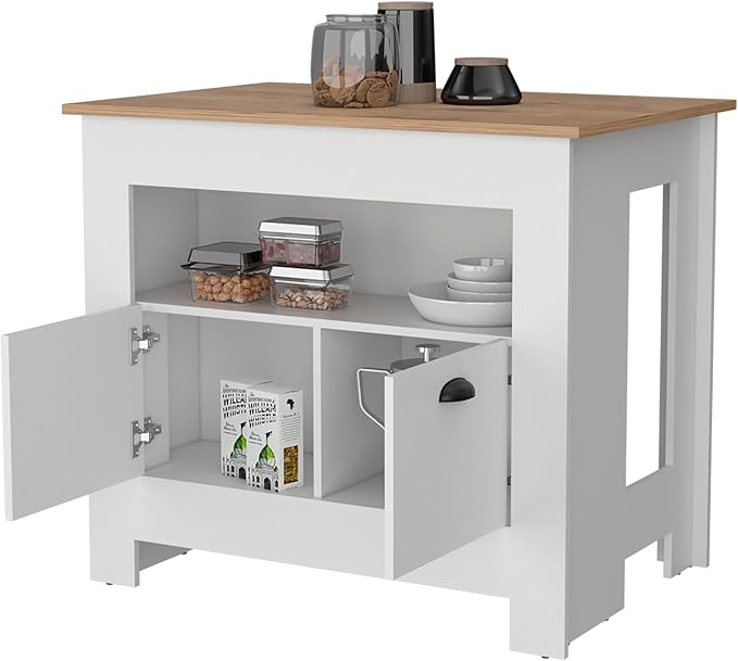GOWE White 2-Door Kitchen Island