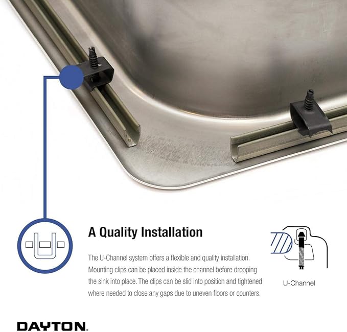 Dayton Stainless Steel 25" x 22" x 8-1/16", 3-Hole Single Bowl Drop-in Sink and Faucet Kit