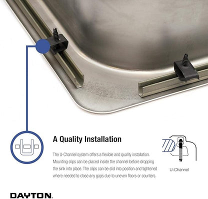 Dayton Stainless Steel 25" x 22" x 8-1/16", 3-Hole Single Bowl Drop-in Sink and Faucet Kit
