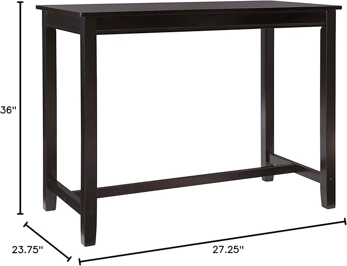 Linon Claridge Black 36 inch Height Bar Table