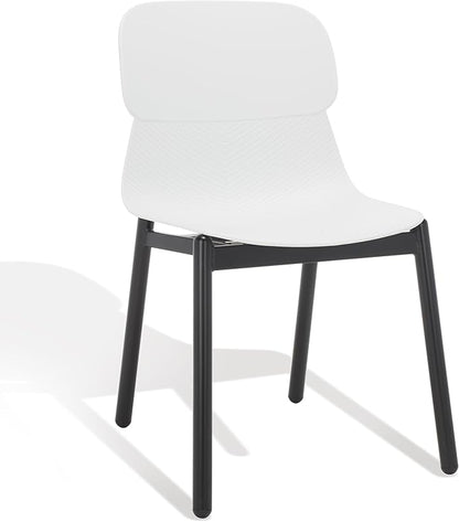 SAFAVIEH Couture Collection Abbie Retro White/Black Molded Plastic Dining Chair Set of 2