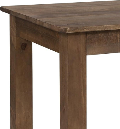 Flash Furniture HERCULES 46" x 30" Rectangular Antique Rustic Solid Pine Farm Dining Table