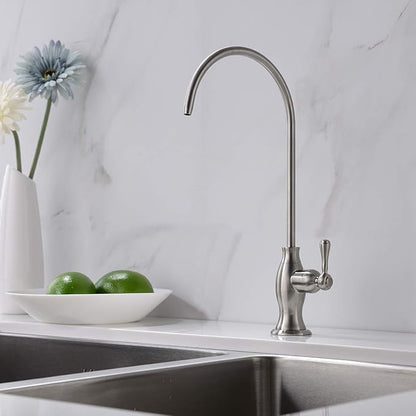 Stainless Steel Water Filter Faucet Delle Rosa Commercial Water Filtration Faucet for Under Sink Water Filter System Modern Brushed Nickel Kitchen Bar Sink Drinking Water Faucet,Non-Air Gap RO Faucets