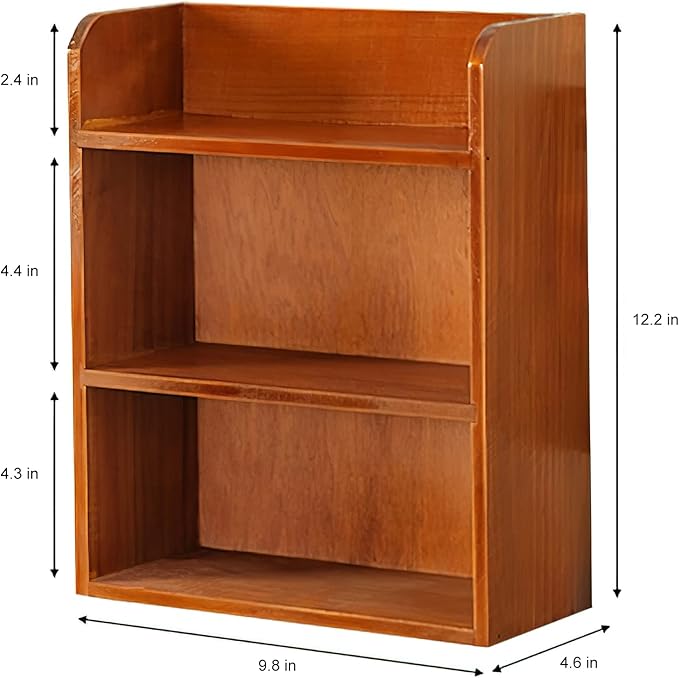 Jotsport 3 Tier Vintage Display Shelf Freestanding & Wall Hanging Decorative Wooden Shadow Box Crystals, Stone, Essential Oils Storage Holder