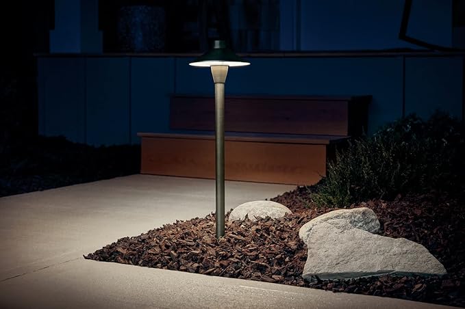 Kichler 12V Path Light in Textured Architectural Bronze, Durable Landscape Lighting, (21" H x 6.75" Dia), 15478AZT