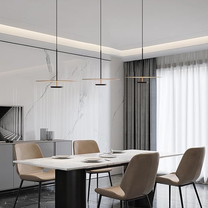19.7'' Flying Saucer Pendant Light UFO Black Nordic MCM Mid Century Pendant Light Scandinavian Style Modern Minimalist Hanging Light Fixture for Dining Room Bedroom Kitchen Island Living Room