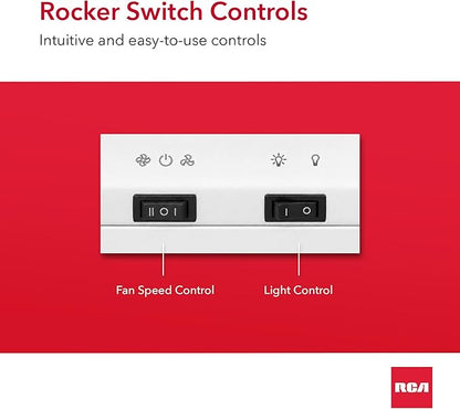 RCA R-RHUCC30SWH 30 in. Century Collection Ductless Under Cabinet Range Hood, Reusable Filter, Rocker Switch, Light, White