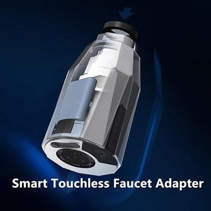 Smart Touchless Faucet Adapter, 2024 New Updated Automatic Sensor Faucet Adapter, Touchless Bathroom Faucet, Sensor Water Saving Faucet Adapter with Revolutional Bubbler, Splash Prevention (2SETS)
