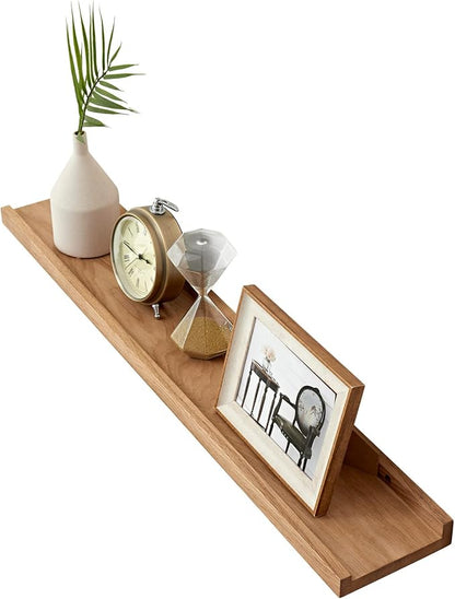 Oak Floating Shelves Natural Wood Wall Mounted Display Picture Ledge Shelf for Home Office Living Room Bedroom Storage Shelf 6X36 inch