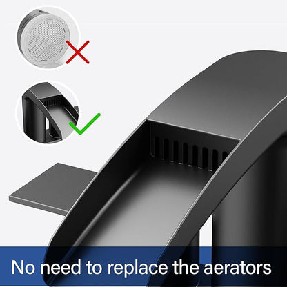 Bathroom Sink Faucet for 3 Hole, Hurran 4 Inch Bathroom Faucets with Pop-up Drain, Stainless Steel 2-Handle Waterfall Faucet for Bathroom Sink, Matte Black