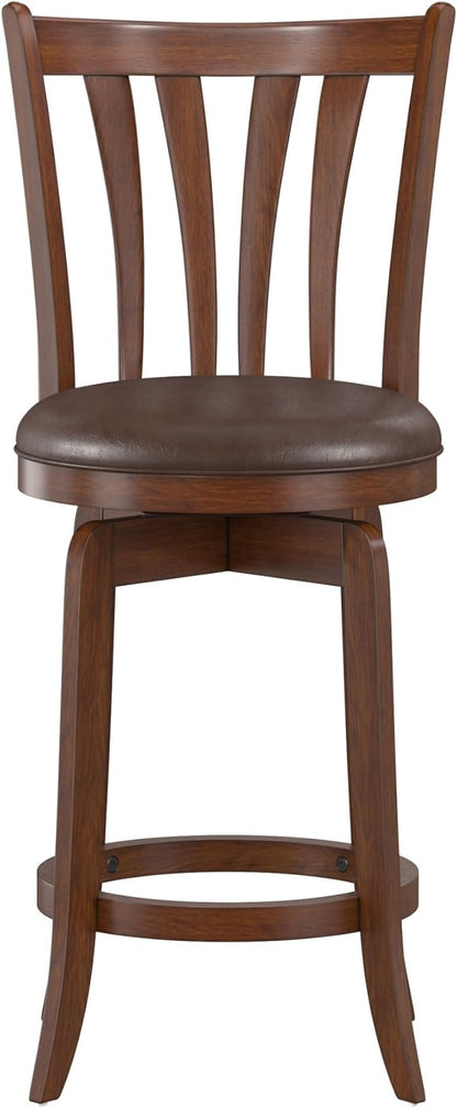 Hillsdale 25.5" Savana Wood Swivel Counter Height Stool, Cherry