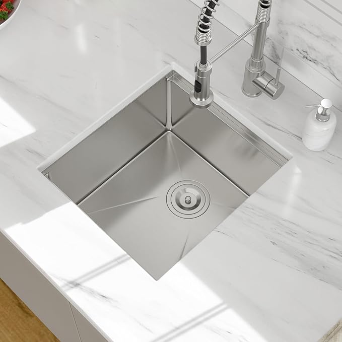 17 Undermount Kitchen Sink - Beslend Under Counter Ledge Workstation Undermount Bar Sinks Stainless Steel 16 Gauge Single Bowl Stages 10 Inch Deep Rv Wet Bar Outdoor Camper Prep Sink 17x19 Inch