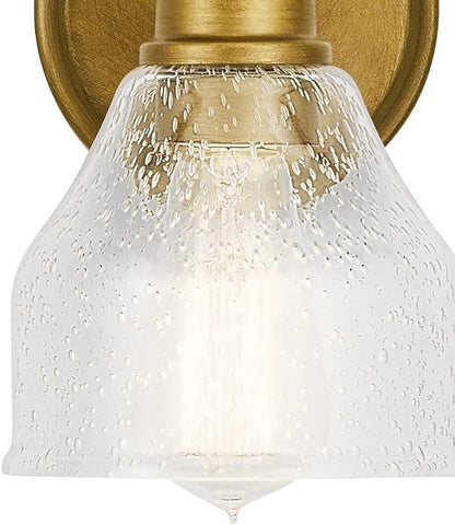 KICHLER Avery 9.25" 1 Light Vanity Light with Clear Seeded Glass Olde Bronze®