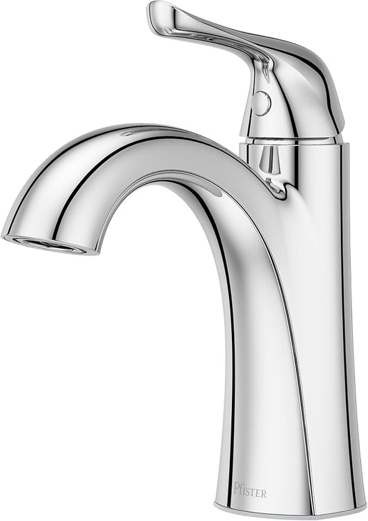 Pfister Willa Single Handle Bathroom Sink Faucet 1 Hole Chrome Finish with Push & Seal Drain NSF Certified WaterSense EPA Compliant TiteSeal Technology LF042MALCC