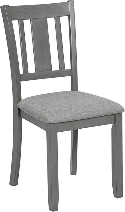 Ball & Cast Wooden Dining Chairs Set of 4, Elegant Wood Kitchen-Chairs with Padded Seat, 4 Pack Dining Room Chair-Seating Modern Side Chairs for Dining Room & Living Room, Solid Gray