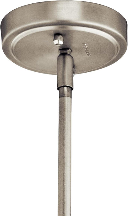 Kichler Everly 19.75" Kitchen Bell Pendant in Brushed Nickel, 1-Light Clear Seeded Glass Pendant Light, (19.75" H x 13.75" W), 42046NICS