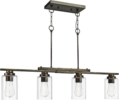 VONLUCE Kitchen Island Lighting, Dining Room Light Fixture Over Table with Glass Shade