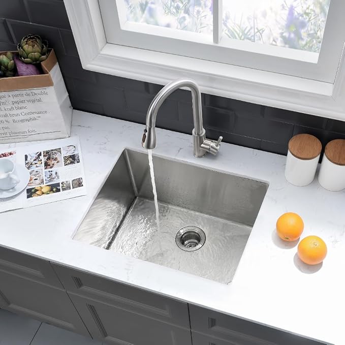 Stainless Steel Undermount Laundry Room Sink-VASOYO 24x19x13 Undermount Laundry Sink Stainless Steel 16 Gauge Single Bowl Deep Under Mount Kitchen Utility Sinks Outdoor Basin