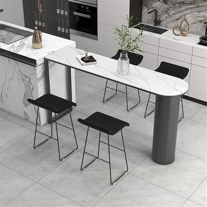 Pub Tables Light Luxury Rock Slab Bar Table Home Island Modern Pub Height Table for Kitchen & Dining, Living Room Counter Table(XXL)