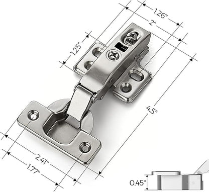 Ravinte 60 Pack 30 Pairs European Kitchen Cabinet Hinges Soft Close Full Overlay Door Heavy-Duty Frameless Adjustable Concealed Cabinet Cup Hinges