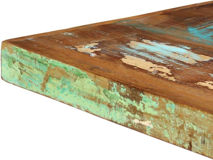 Industrial Brown Reclaimed Wood Dining Table 55"x28" Rectangular Kitchen & Dining Room Table Seats 6, Powder-Coated Steel Legs, Easy Assembly for Small Spaces