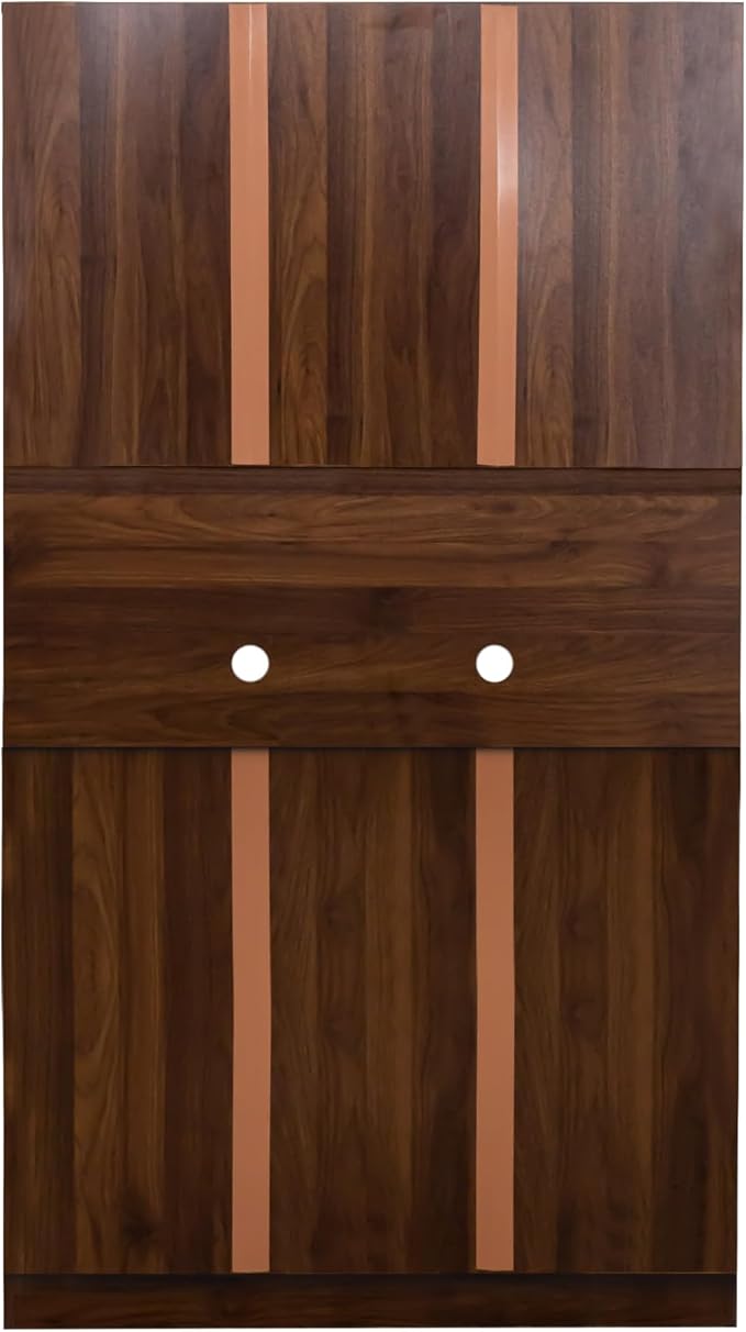 71" Kitchen Pantry Cabinets with Microwave Stand, 6 Doors & 3 Adjustable Shelves, Freestanding China Cabinet Hutch, Buffet Cabinet with Storage, WalnutV2