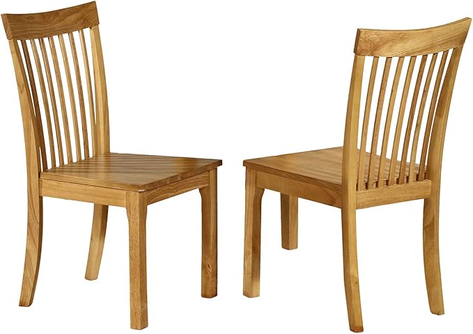 Kings Brand Furniture - Kurmer 3-Piece Solid Wood Kitchen Dining Set, Table & 2 Chairs, Natural Oak